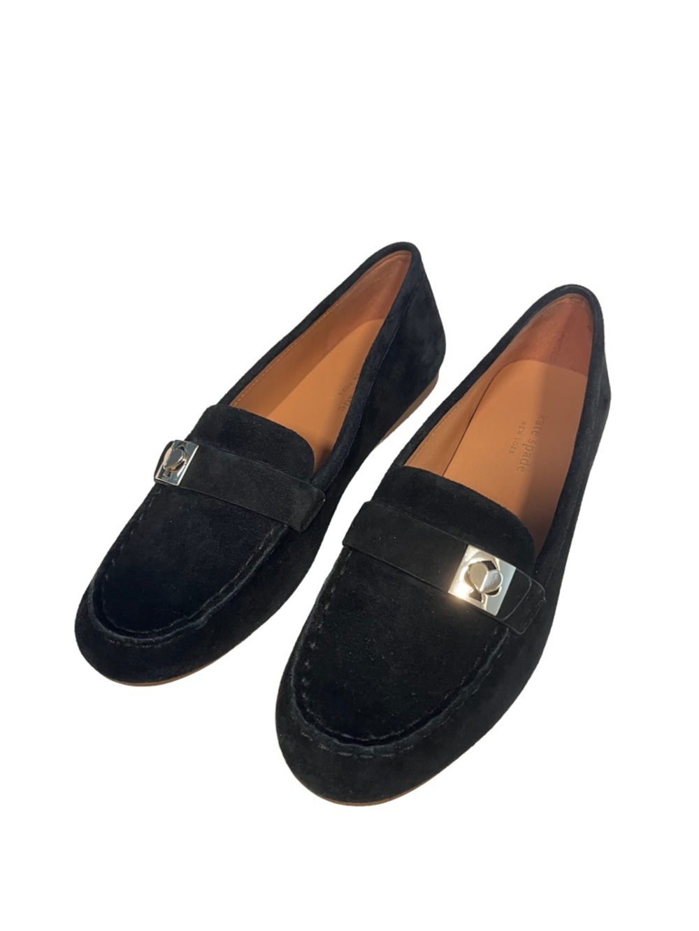 NEW Kate Spade New York Camellia Black Suede Sz 8.5 Loafer Flat Slip On Shoe